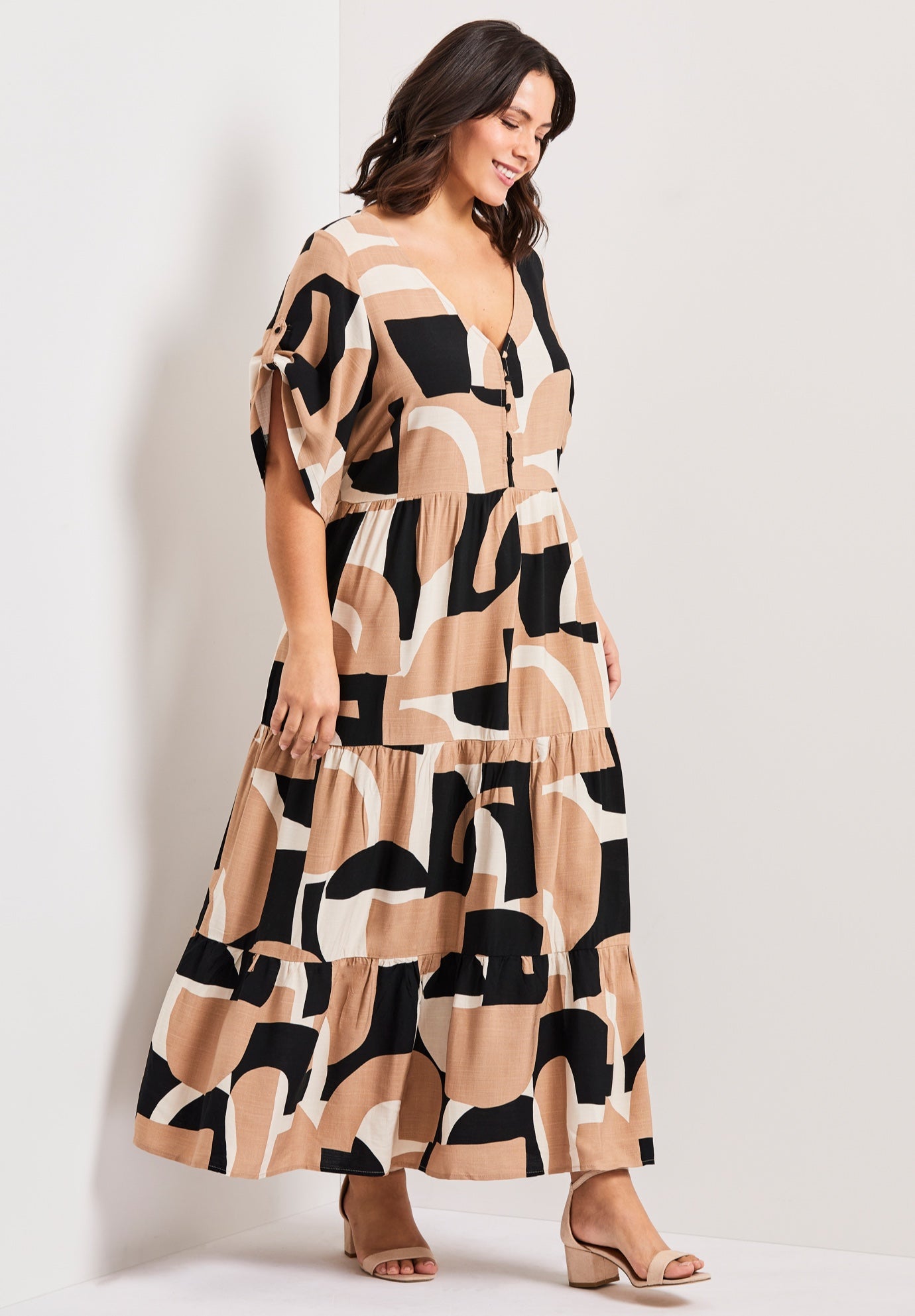 Ivy Tiered Button Front Dress image number 1