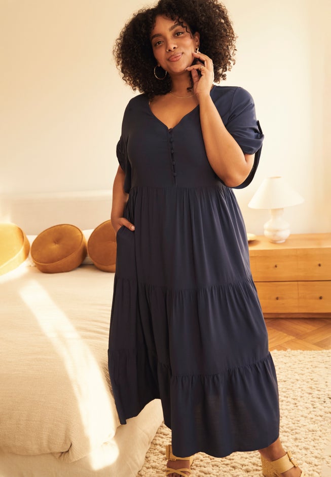 Ivy Tiered Button Front Dress image number 1