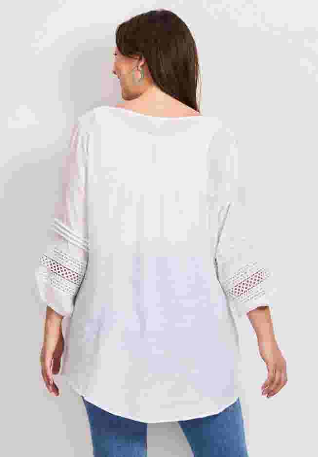 Pintuck Lace Peasant Top image number 2