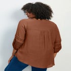 Pintuck Lace Peasant Top image number null