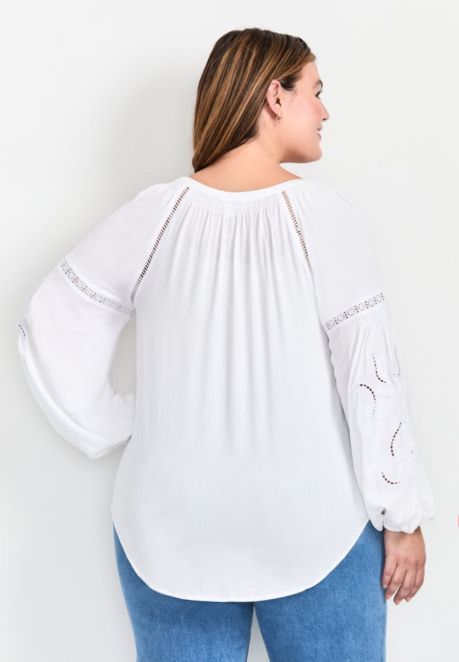 Embroidered Peasant Blouse image number 2