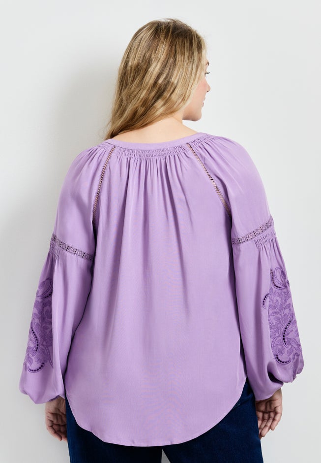 Embroidered Peasant Blouse image number 2