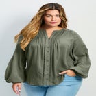 Gabby Embroidered Pintuck Shirt image number null