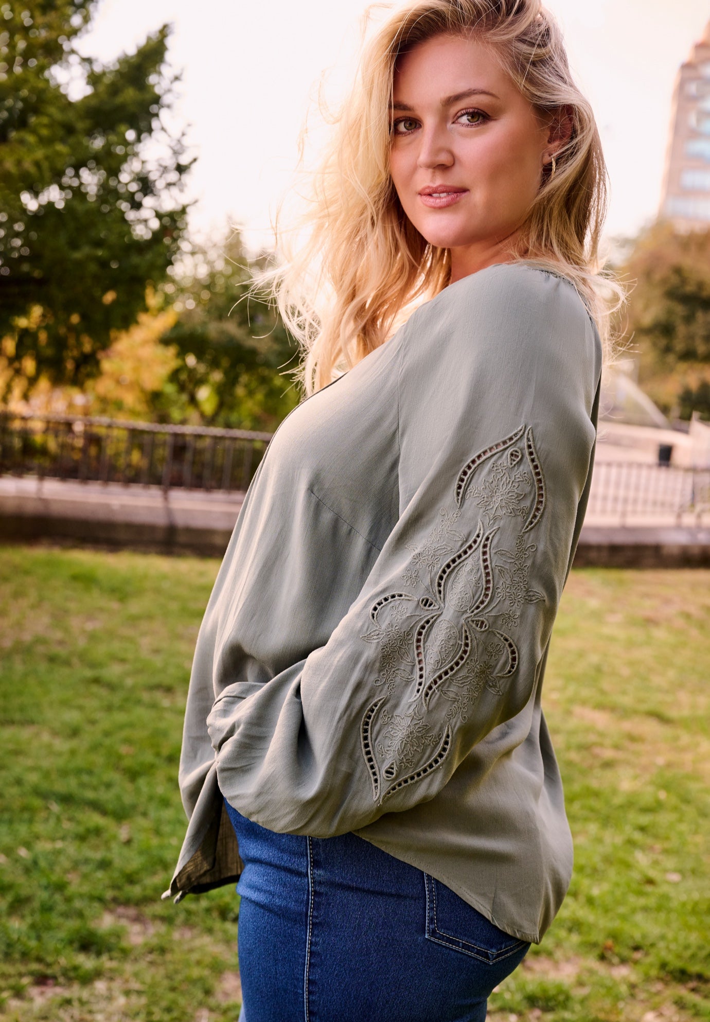 Gabby Embroidered Pintuck Shirt image number 1