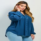 Gabby Embroidered Pintuck Shirt image number null