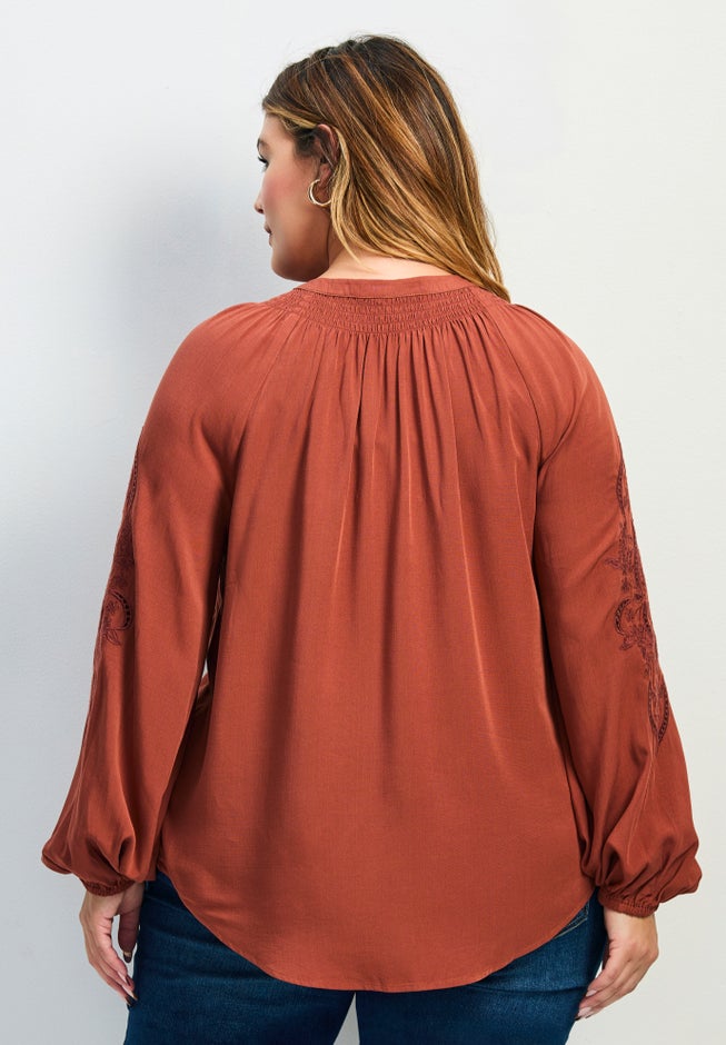 Gabby Embroidered Pintuck Shirt image number 2