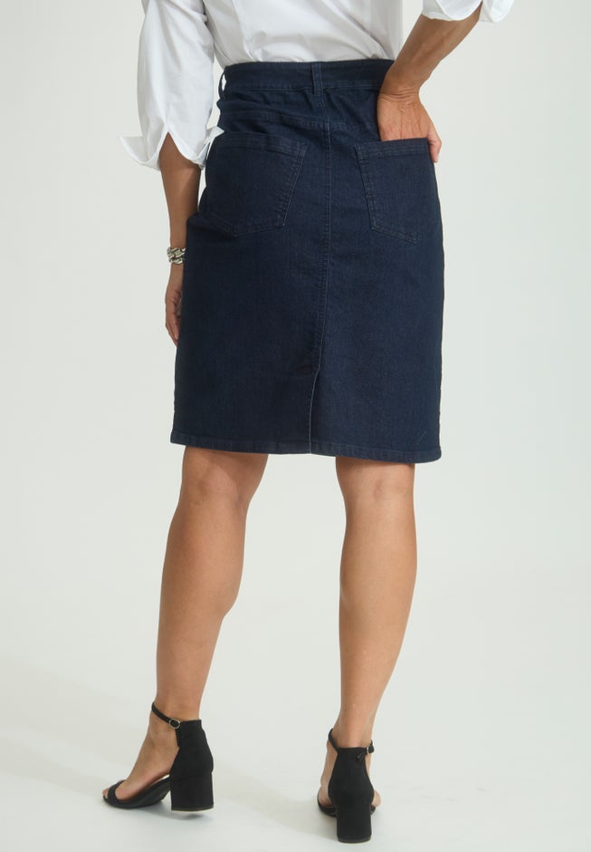 True Fit Stretch Denim Short Skirt image number 3