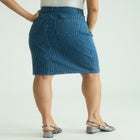 True Fit Stretch Denim Short Skirt image number null