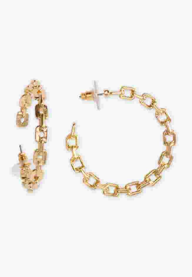 Chain Link Hoop Earrings image number 0