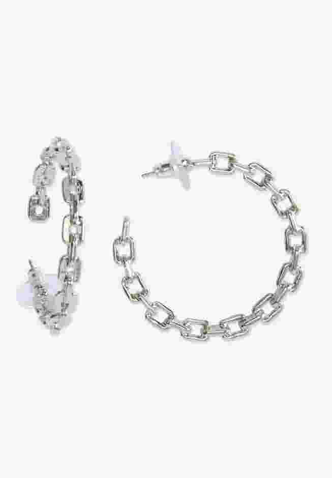 Chain Link Hoop Earrings image number 0