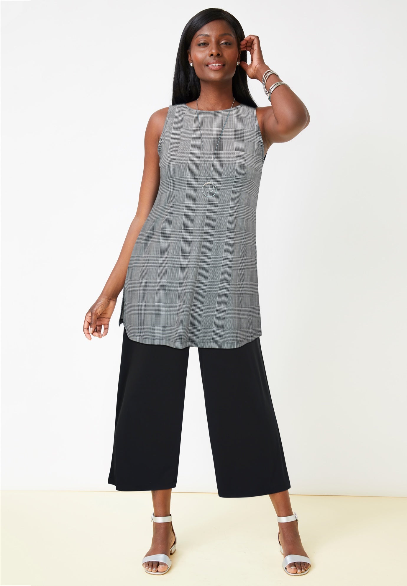 Stretch Knit Tunic Tank image number 6