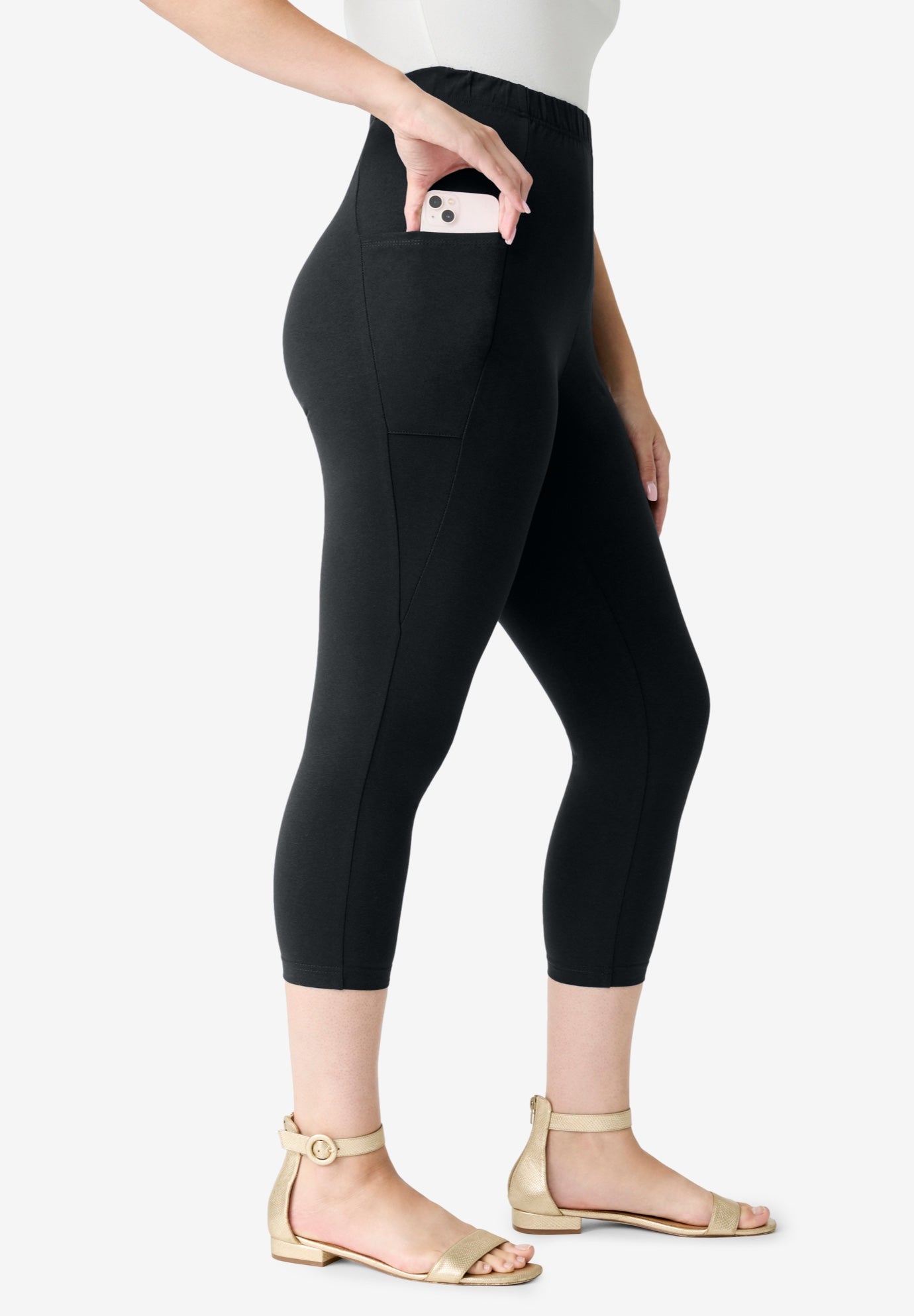 Side-Pocket Essential Capri Legging image number 2