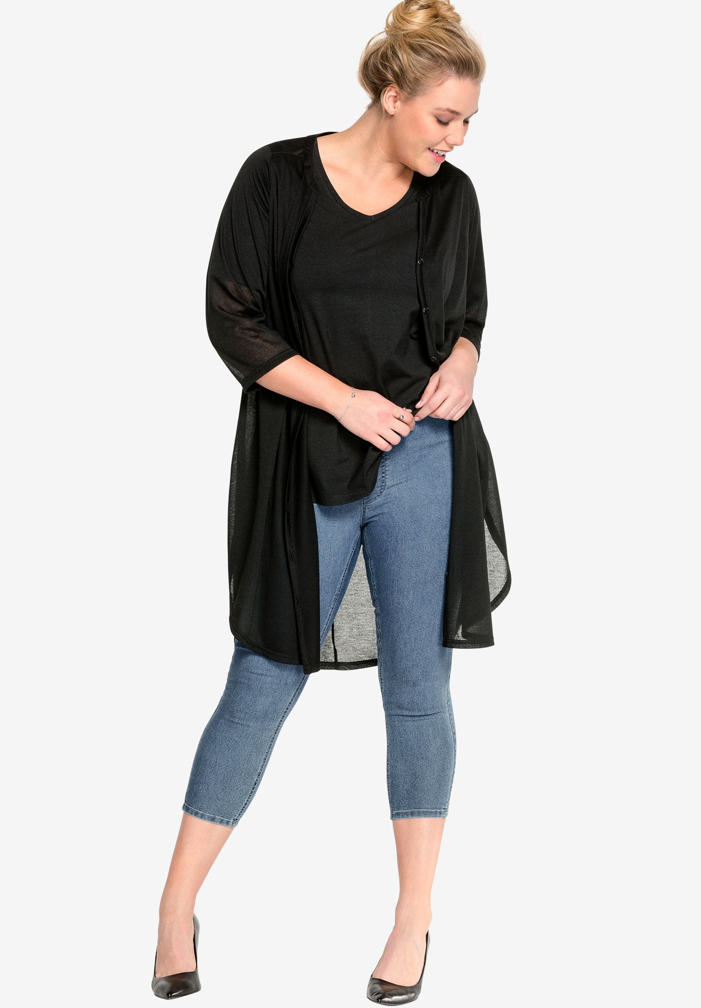 Mid-Rise Stretch Capri Jegging image number 0