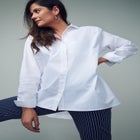 Stretch Cotton Oversized Shirt image number null