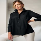 Wrinkle-Free Stretch Cotton Oversized Shirt image number null