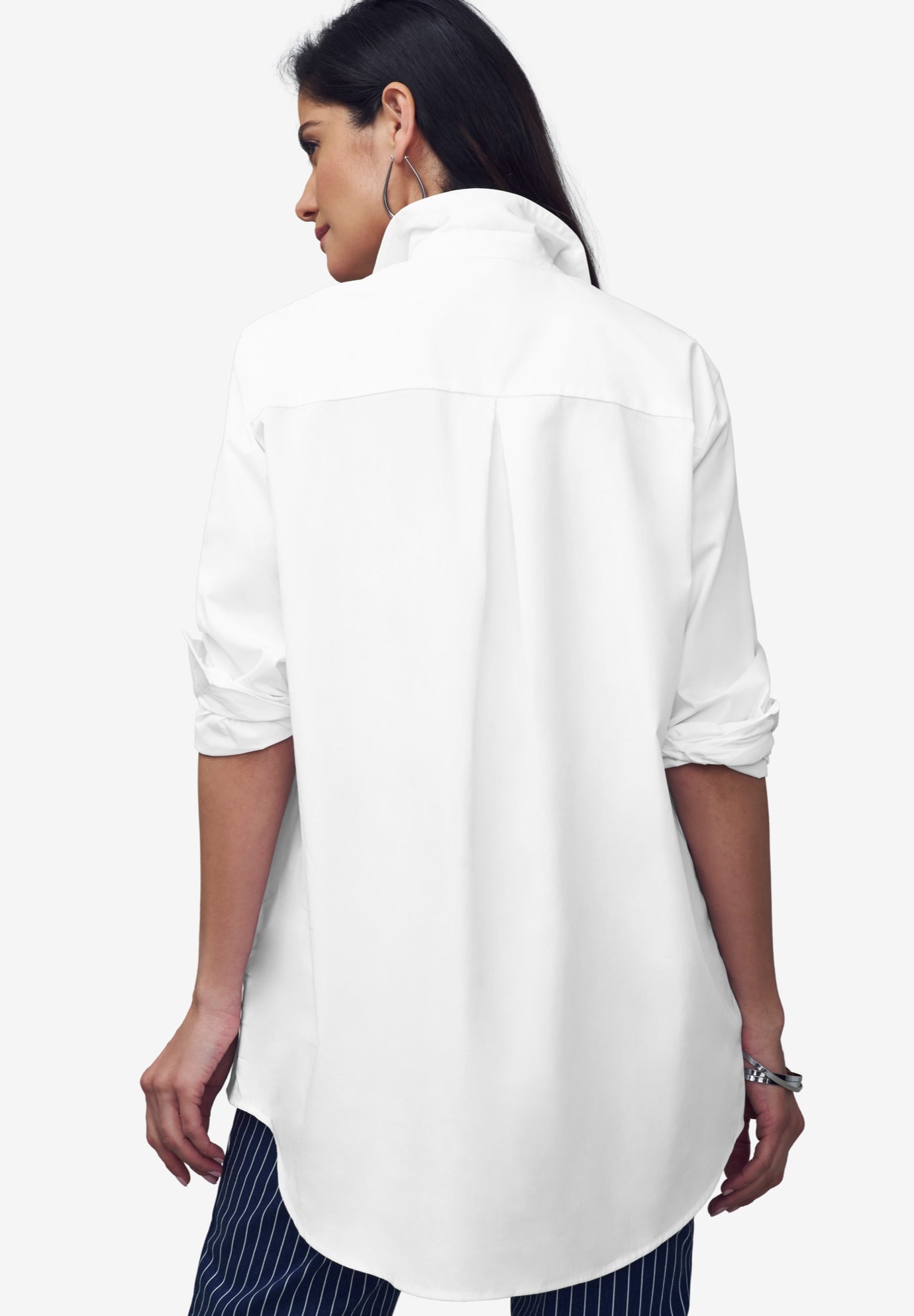 Wrinkle-Free Stretch Cotton Oversized Shirt image number 5