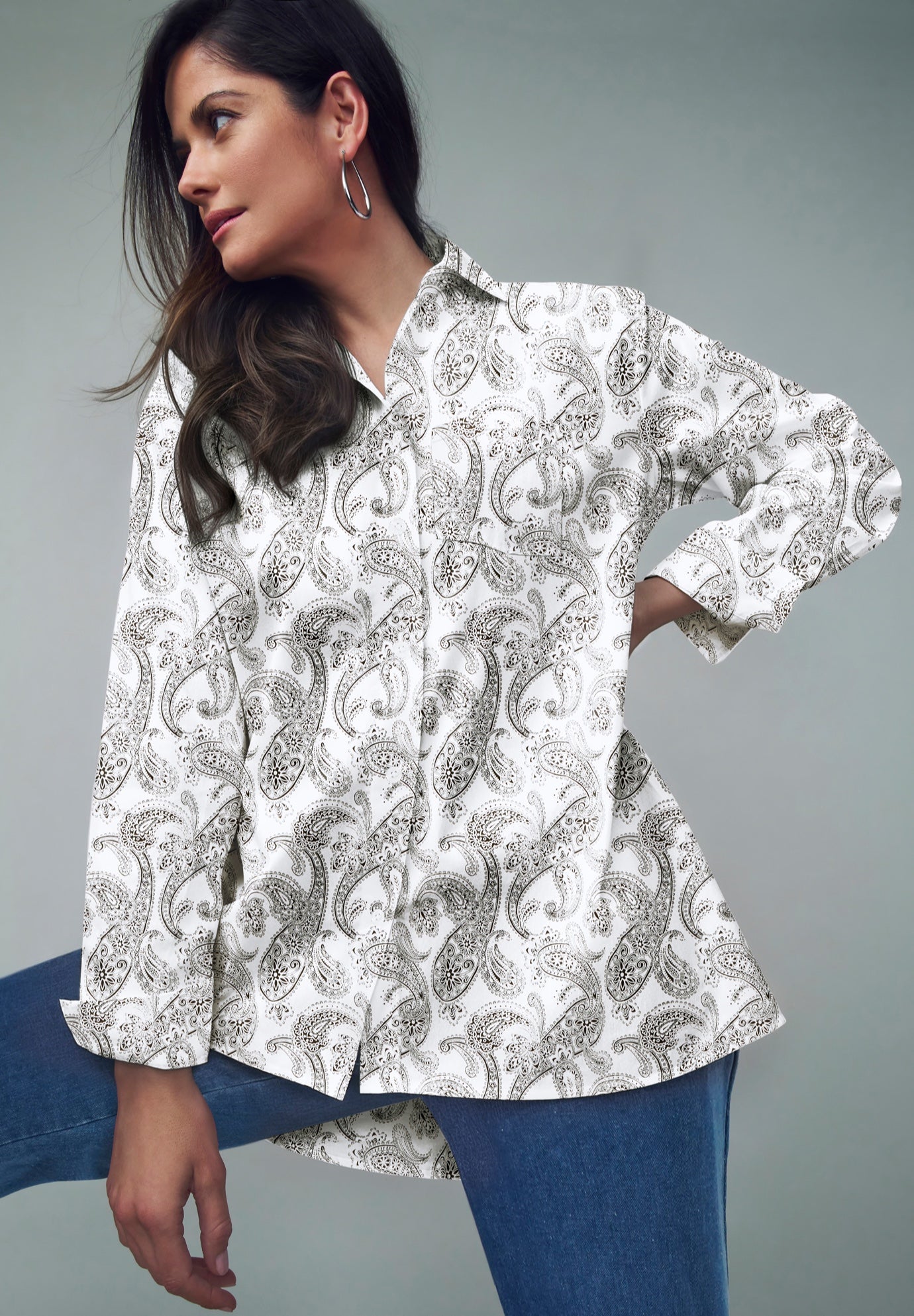 Stretch Cotton Oversized Shirt image number 0