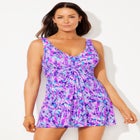 Twist Front V-Neck Swimdress image number null