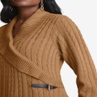 Pullover Faux Wrap Buckle Dress image number null