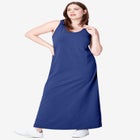 Cotton Spandex Scoop Neck Sleeveless A-Line Maxi Dress image number null