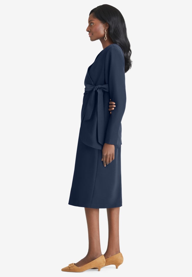 2-Piece Wrap Jacket Skirt Suit image number 2