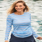 Side-Tie Swim Tee Rash Guard with Built-In Bra image number null