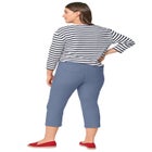 Stretch Cotton Poplin Mid-Rise Seamed Capri image number null