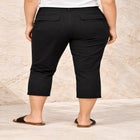 Stretch Cotton Poplin Mid-Rise Seamed Capri image number 1