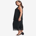 2-Piece Stretch Knit Lace Trim Crop Set image number null