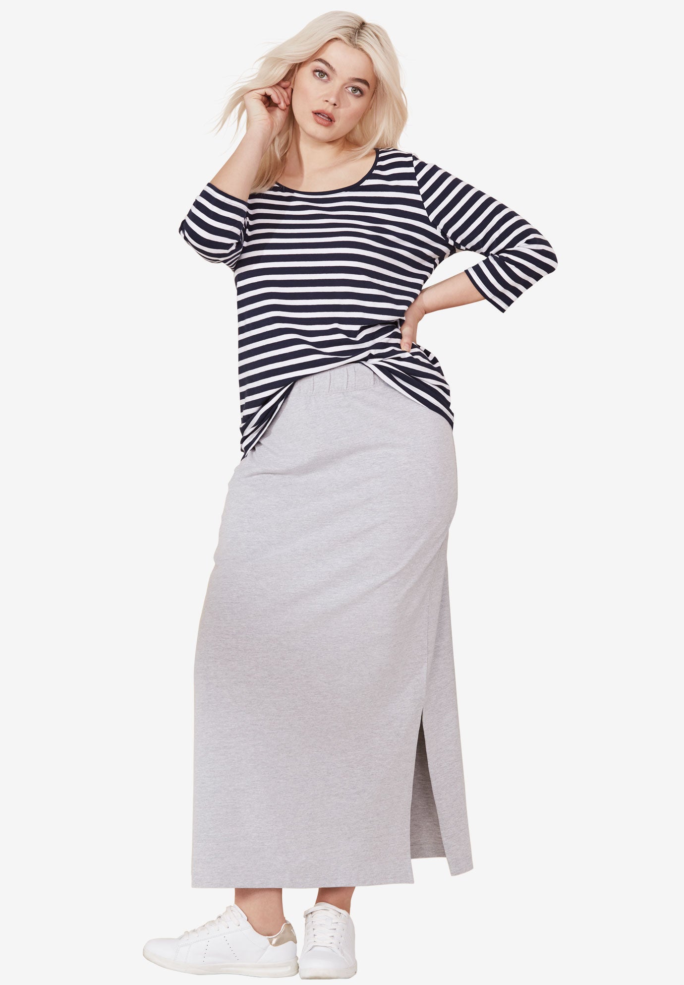 Three-Quarter Sleeve Scoop Neck Tee image number 0