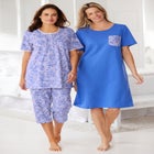 2-Piece Pintuck Tee and Capri Sleep Set image number null