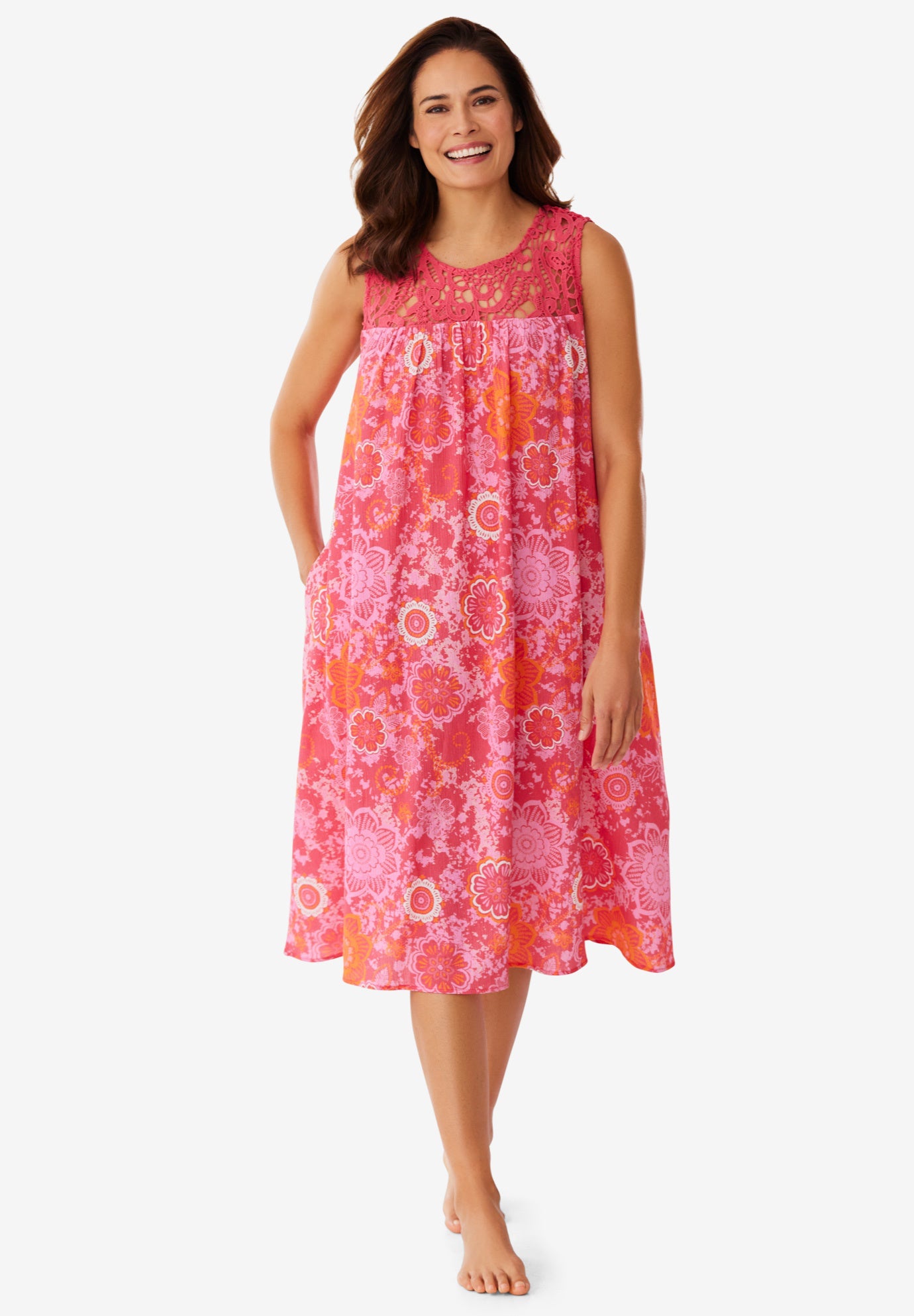 Crochet Gauze Sleeveless Lounger image number 0