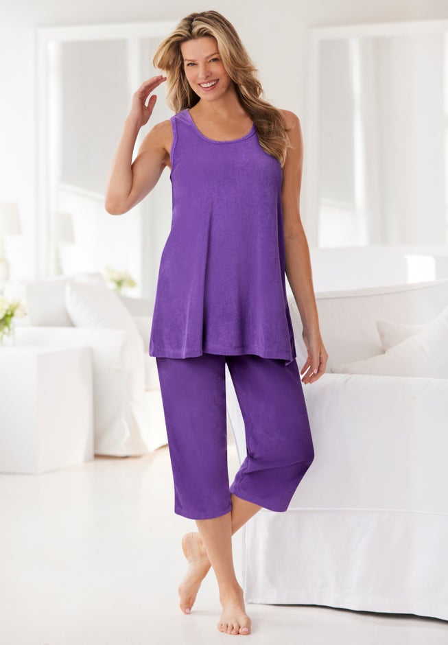 2-Piece Terry Tank and Capri Sleep Set image number 3