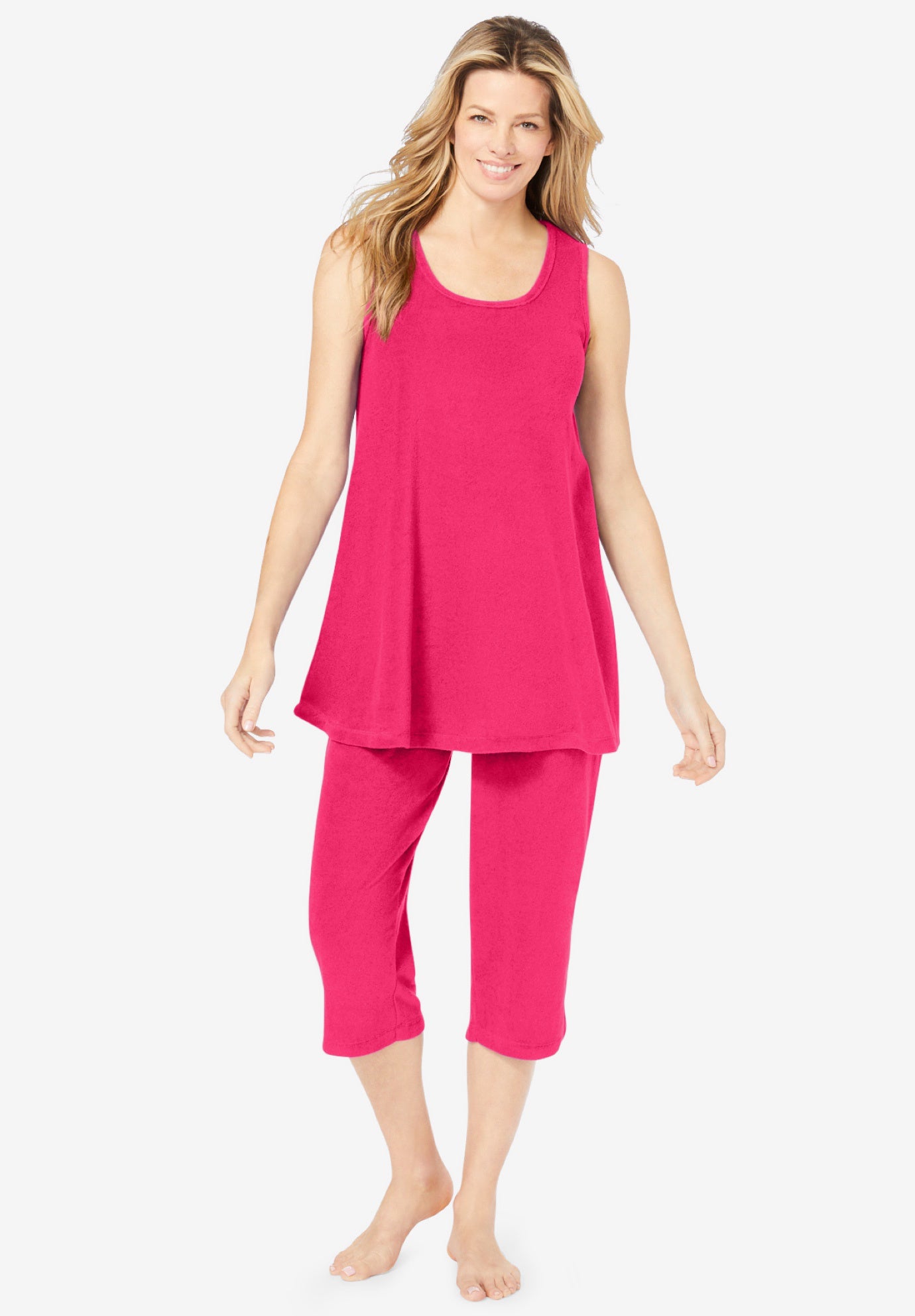 2-Piece Terry Tank and Capri Sleep Set image number 0