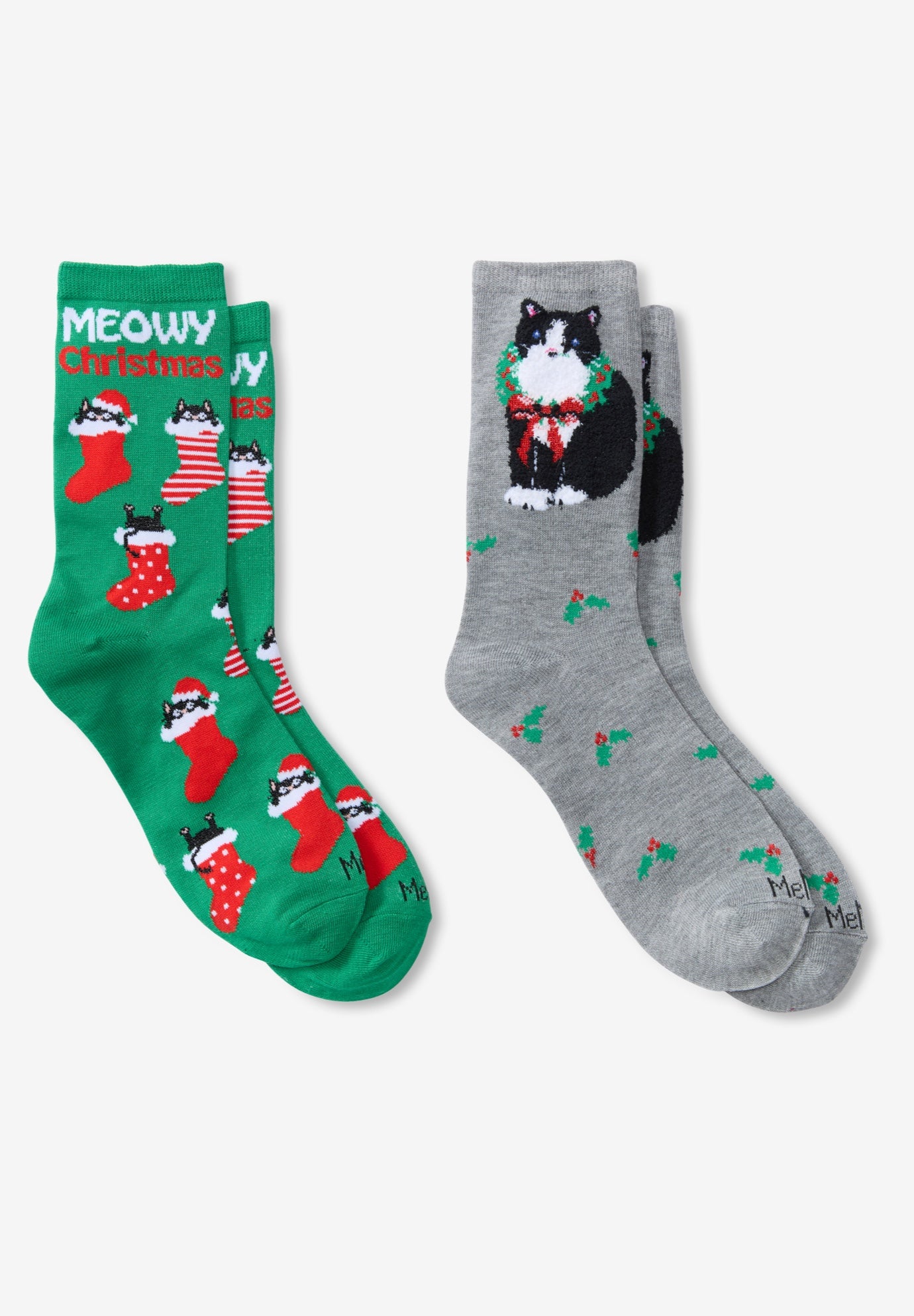 MeMoi&reg; 2-Pack Holiday Crew Socks image number 0