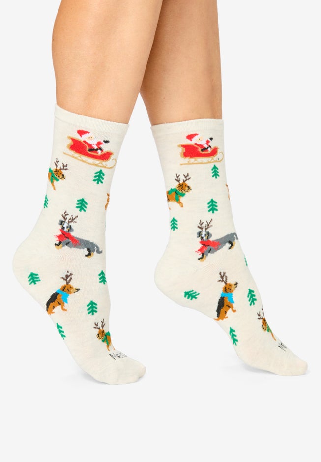 MeMoi&reg; 2-Pack Holiday Crew Socks image number 6