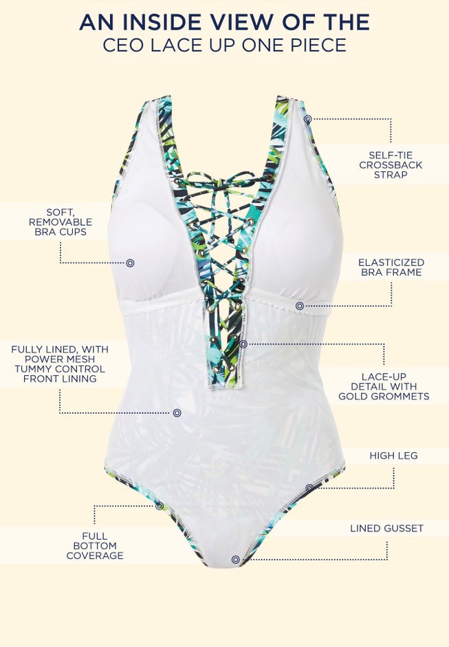 Lace Up One Piece Swimsuit Avenue - Main Image
