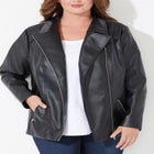 Faux Leather Moto Jacket image number 3