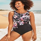 Chlorine Resistant High Neck One Piece Swimsuit image number null