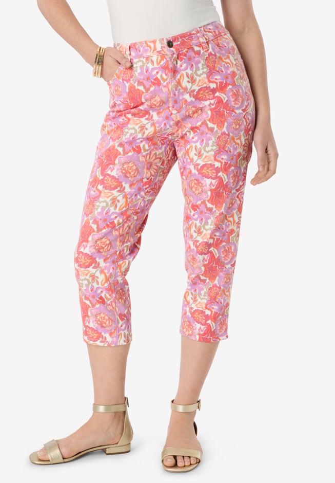 Plus Size Classic Stretch Capri Jean image number 1