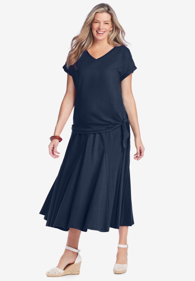 SIDE TIE KNIT TEE image number 5