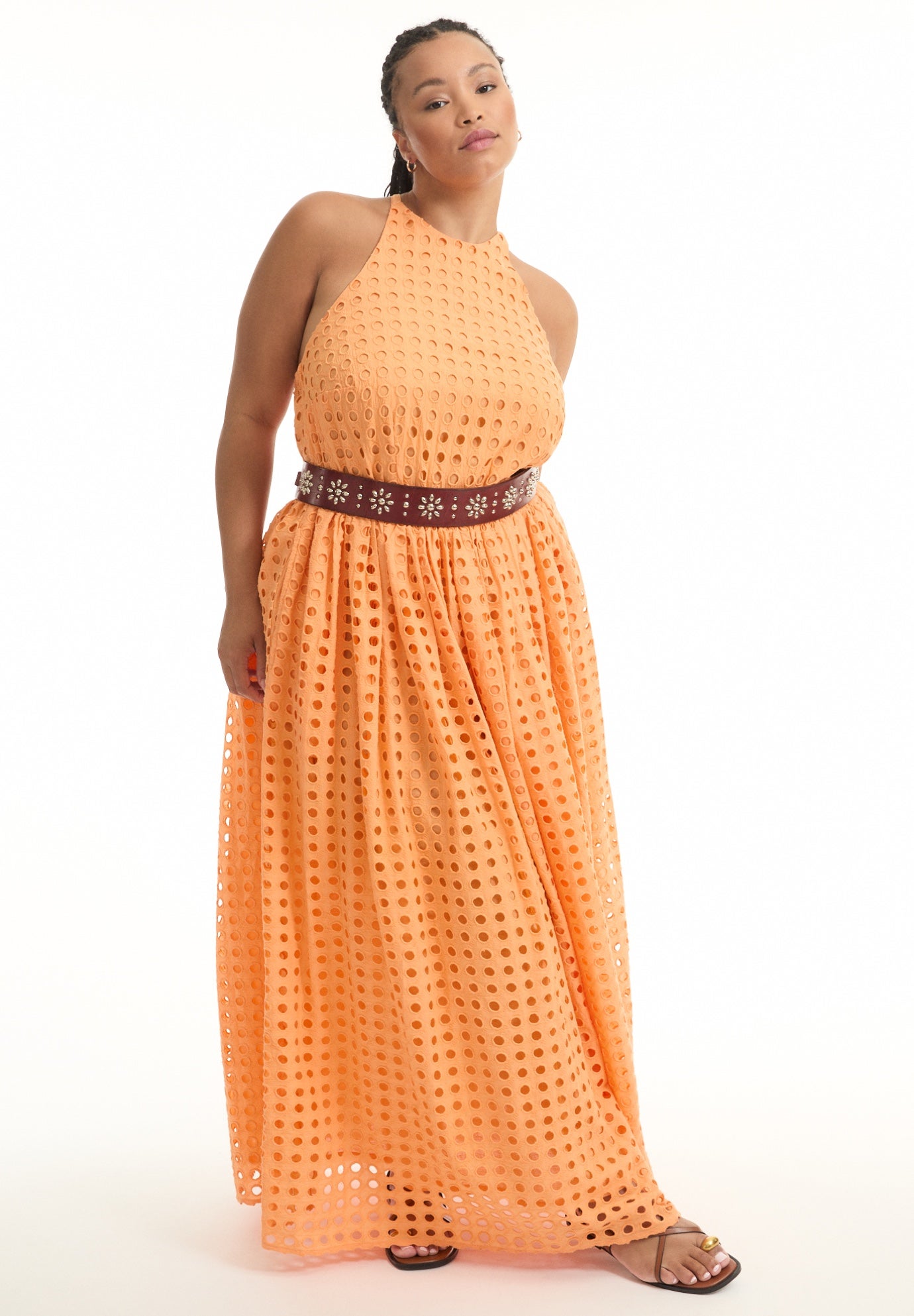 Halter Eyelet Maxi Dress image number 0