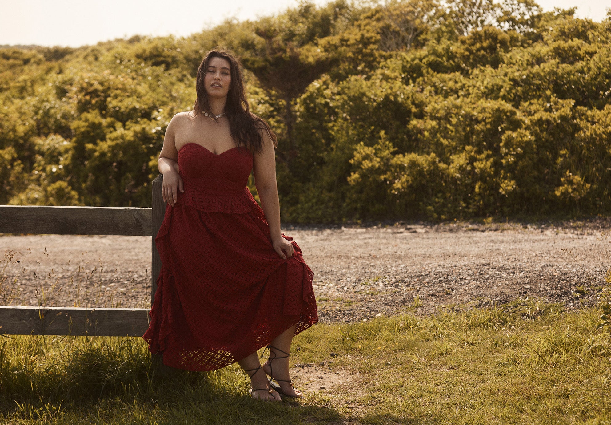 Ruffled Peplum Corseted Midi Dress image number 0