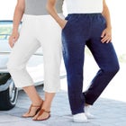 Fineline Stretch Denim Pull-On Capri Jeans image number null