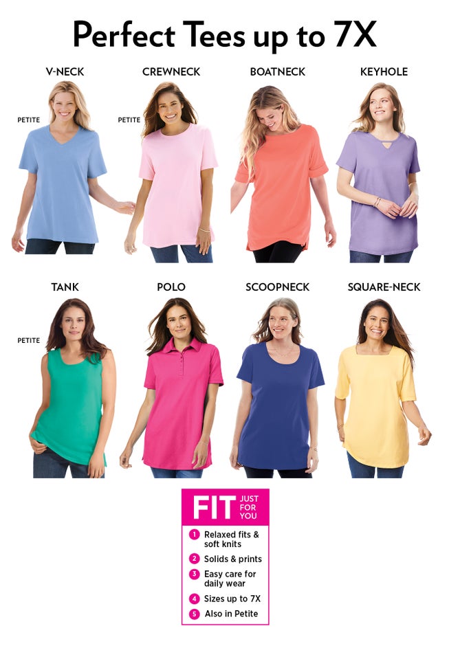 Perfect Printed Short-Sleeve V-Neck Tee image number 1