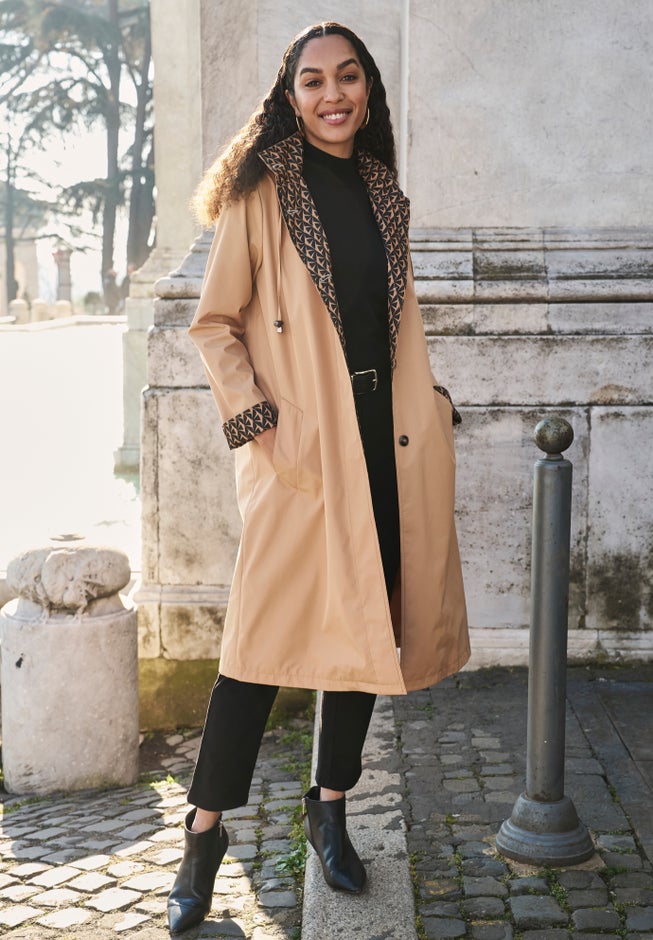 Contrast Hood Raincoat image number 1