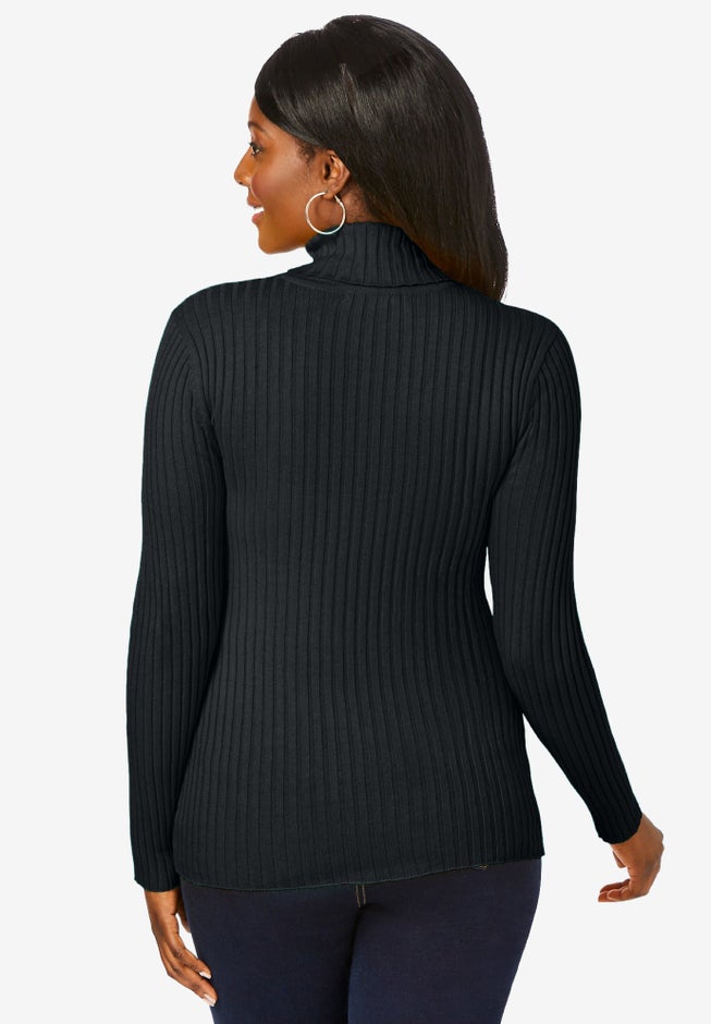 Ribbed Cotton Turtleneck Sweater image number 2