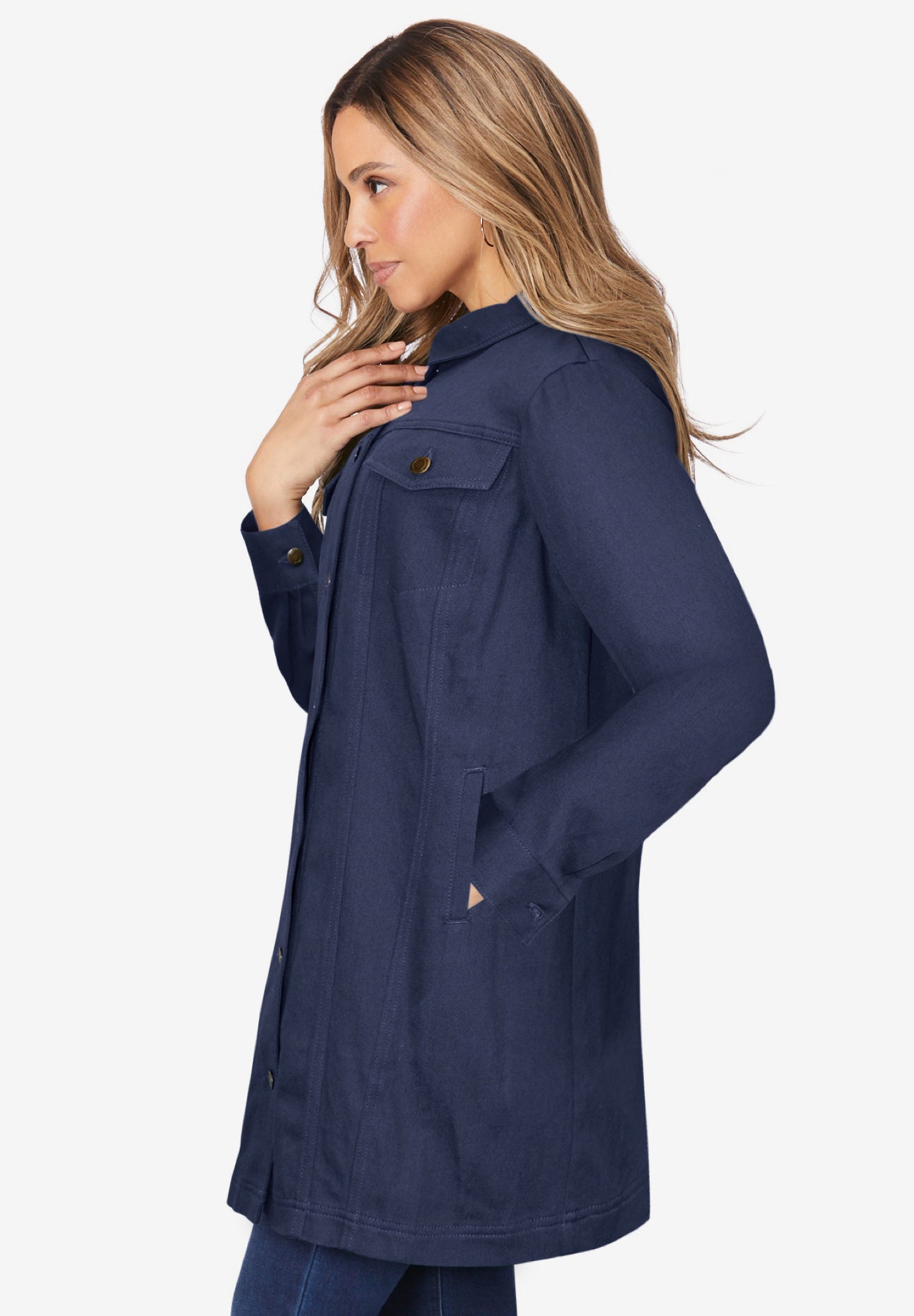 Long Denim Jacket | Avenue