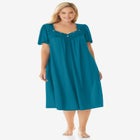 Short Silky Lace-Trim Gown image number null