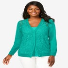 Crochet Button-front Cardigan image number null
